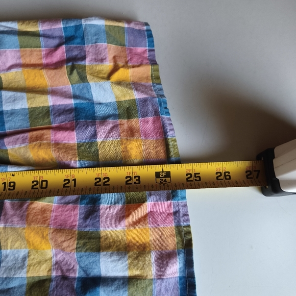 Lands End 100% Cotton Gingham Plaid Elastic Waist Short Cami PJ Set sz XS Pink - Picture 4 of 10